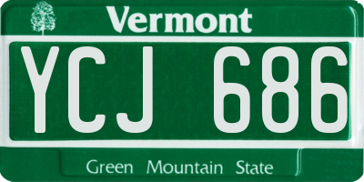 VT license plate YCJ686