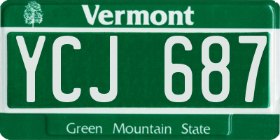 VT license plate YCJ687