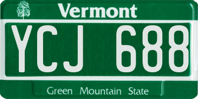 VT license plate YCJ688