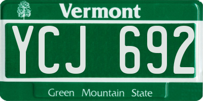 VT license plate YCJ692