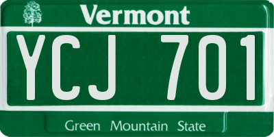VT license plate YCJ701