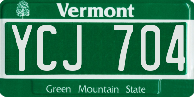 VT license plate YCJ704