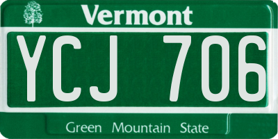 VT license plate YCJ706