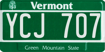 VT license plate YCJ707