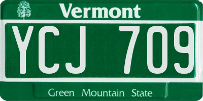 VT license plate YCJ709