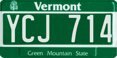VT license plate YCJ714
