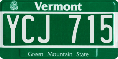 VT license plate YCJ715
