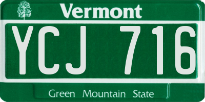 VT license plate YCJ716