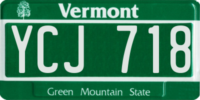 VT license plate YCJ718