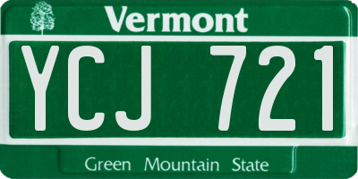 VT license plate YCJ721