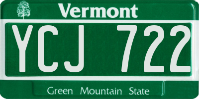 VT license plate YCJ722