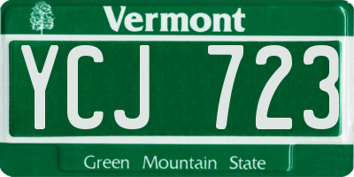 VT license plate YCJ723