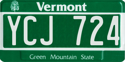 VT license plate YCJ724