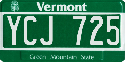 VT license plate YCJ725