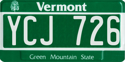 VT license plate YCJ726