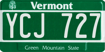VT license plate YCJ727