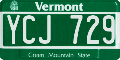VT license plate YCJ729