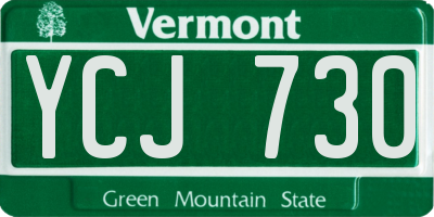 VT license plate YCJ730