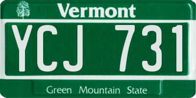 VT license plate YCJ731