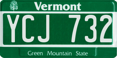 VT license plate YCJ732