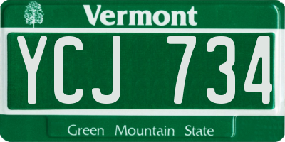VT license plate YCJ734