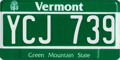 VT license plate YCJ739