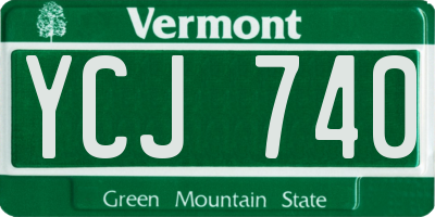 VT license plate YCJ740