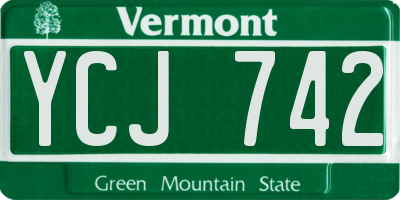 VT license plate YCJ742