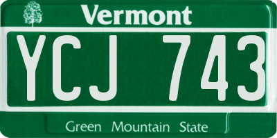 VT license plate YCJ743