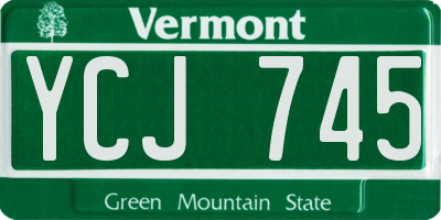 VT license plate YCJ745