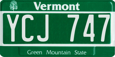VT license plate YCJ747