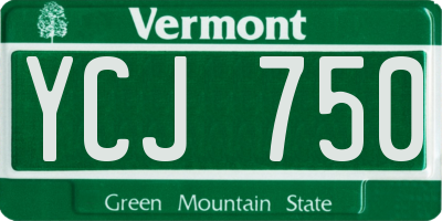 VT license plate YCJ750