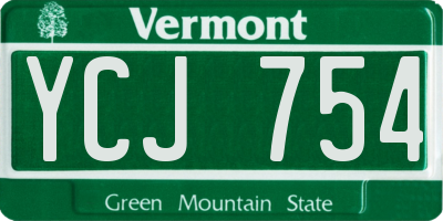 VT license plate YCJ754