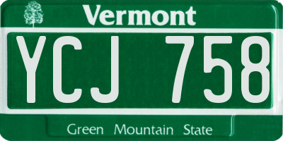 VT license plate YCJ758