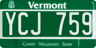 VT license plate YCJ759