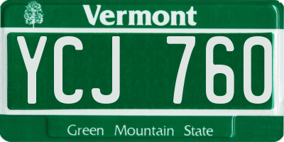 VT license plate YCJ760