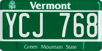 VT license plate YCJ768
