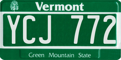 VT license plate YCJ772