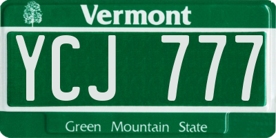 VT license plate YCJ777