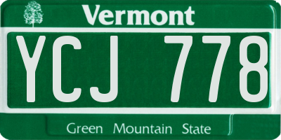 VT license plate YCJ778