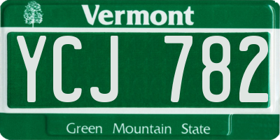 VT license plate YCJ782