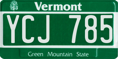 VT license plate YCJ785