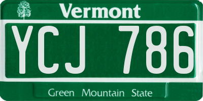 VT license plate YCJ786