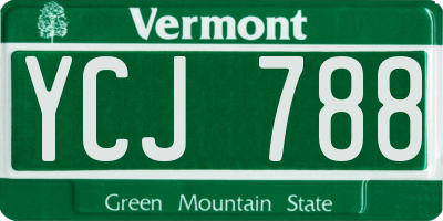 VT license plate YCJ788