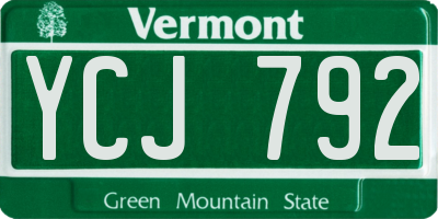 VT license plate YCJ792