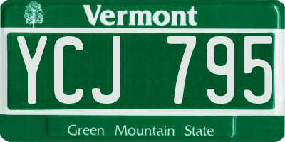 VT license plate YCJ795