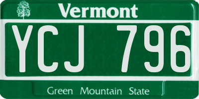 VT license plate YCJ796