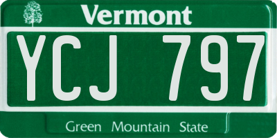 VT license plate YCJ797