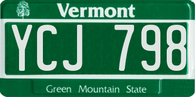 VT license plate YCJ798