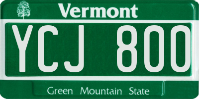VT license plate YCJ800